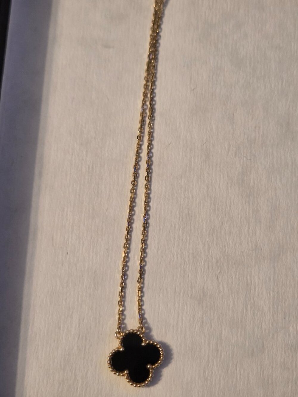 Van Cleef and Arpels Vintage Onyx Alahambra necklace